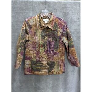 Women's Blazer Medium Colorful Jacket‎ Watercolor Abstract